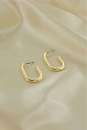 Heliophilia Silver Pendientes Ovalboru de Latón con Circón en Oro